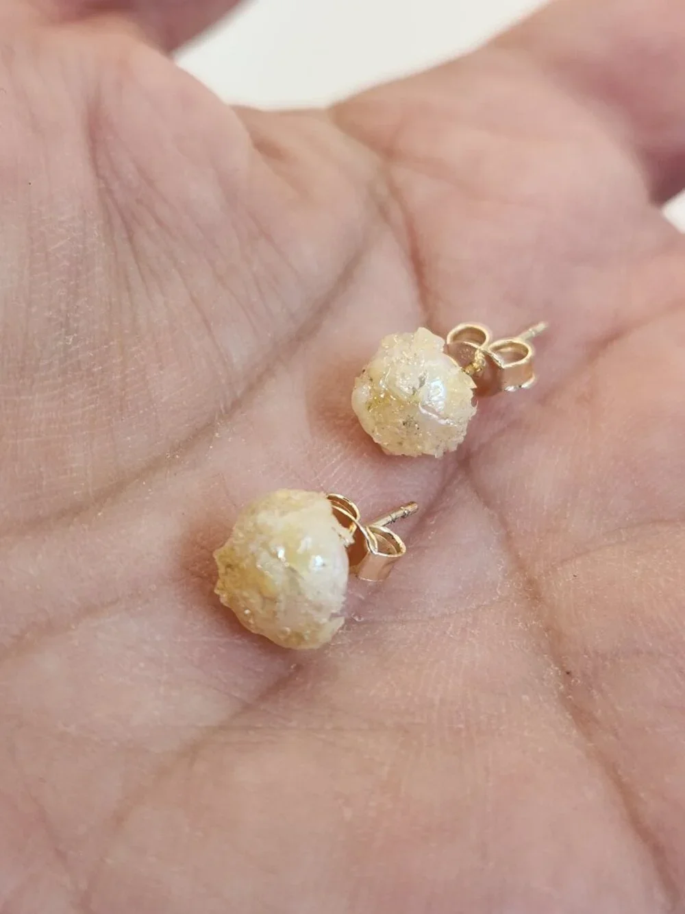Handmade Ethiopian Opal Crushed on Real Freshwater Pearl 925 Stud Earrings